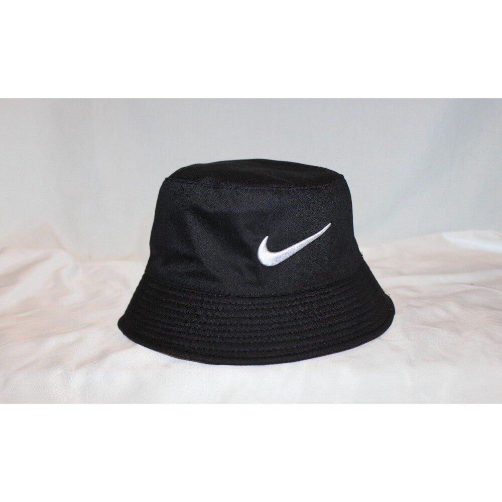 Nike Unisex Men Women Twill Reversible Bucket Hat Black Red NWT